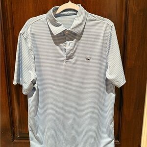 Vineyard Vines Sky Blue Striped Polo Shirt